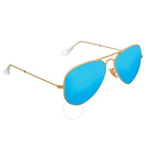Ray-Ban Aviator Matte Gold Frame Blue Lenses